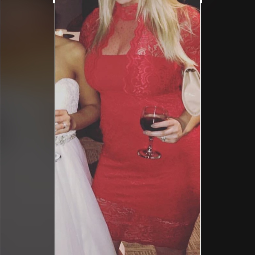 Red Lace Dress - Express